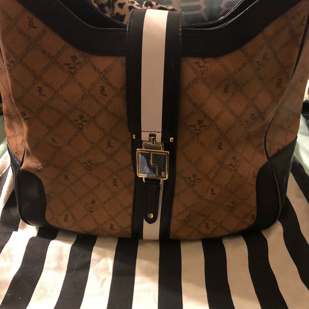 L.A.M.B. Brown and Black Tote Bag